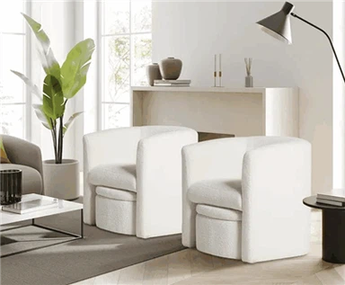 Joyfinity Kay boure chèz Sherpa barik ak Otoman modèn sofa sèl